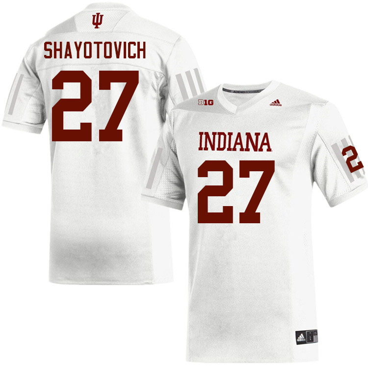 Men #27 Luke Shayotovich Indiana Hoosiers College Football Jerseys Sale-White Jersey